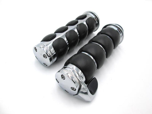 Puños para Moto 1" Cromados con Caucho Base Palma